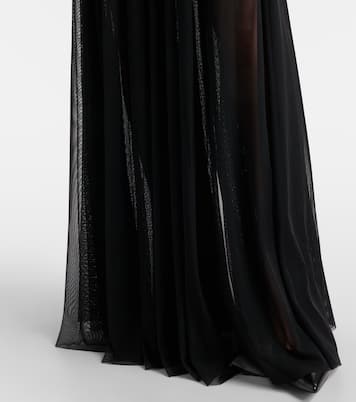 Sequined mesh turtleneck gown | Norma Kamali