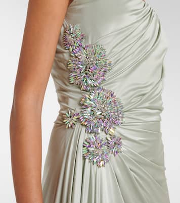 Bustier-Robe Lorinne aus Satin mit Kristallen | Costarellos