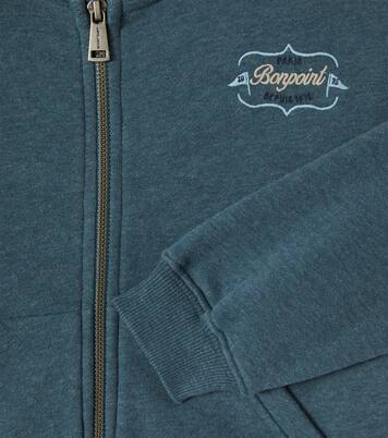 Logo cotton jersey zip-up hoodie | Bonpoint