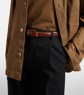 Cassandre croc-effect leather belt | Saint Laurent