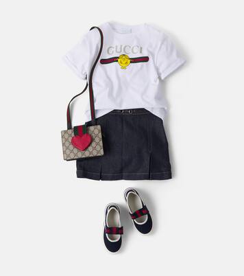 Bow-detail canvas sneakers | Gucci Kids