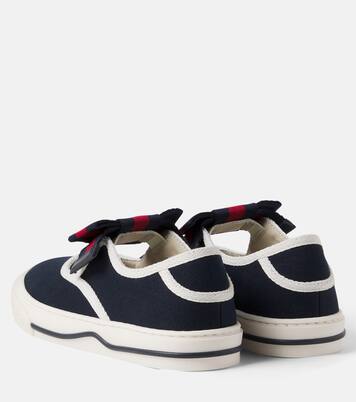 Bow-detail canvas sneakers | Gucci Kids