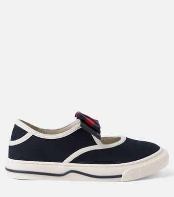 Bow-detail canvas sneakers | Gucci Kids