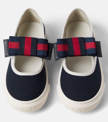 Bow-detail canvas sneakers | Gucci Kids