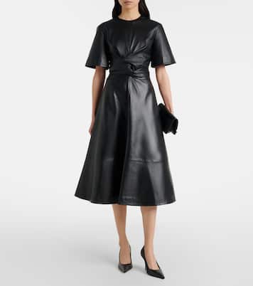 Gathered leather midi dress | Altuzarra
