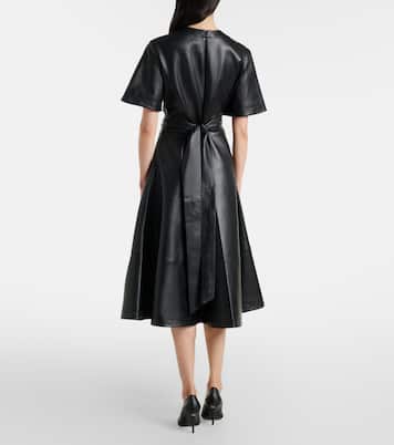 Gathered leather midi dress | Altuzarra