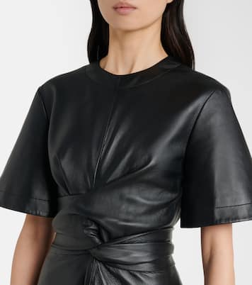 Gathered leather midi dress | Altuzarra