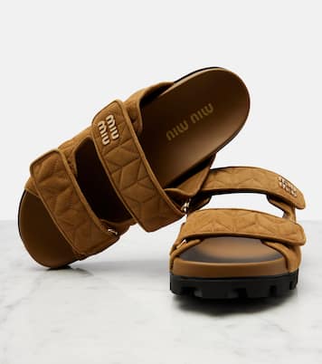 Quilted suede slides | Miu Miu
