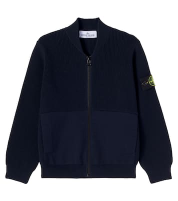 Compass cotton zip-up sweater | Stone Island Junior