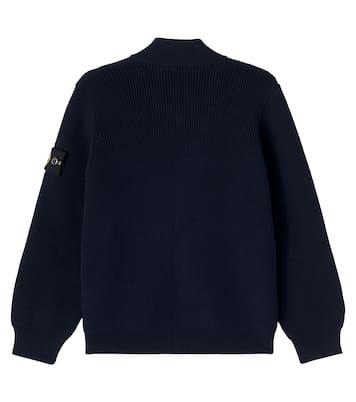 Compass cotton zip-up sweater | Stone Island Junior