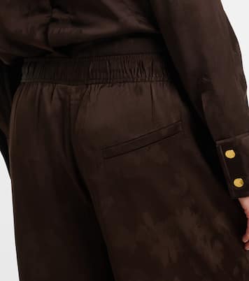 새틴 자카드 와이드 팬츠 | Ganni