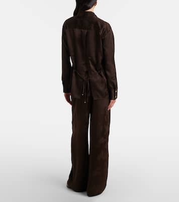 새틴 자카드 와이드 팬츠 | Ganni