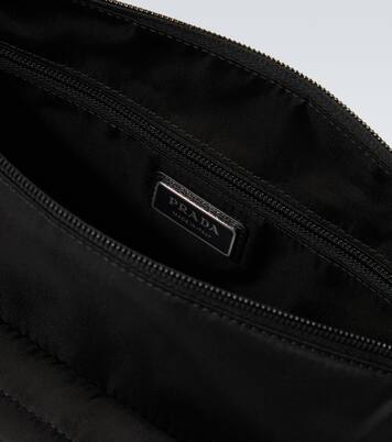 Large leather-trimmed shoulder bag | Prada