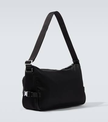 Large leather-trimmed shoulder bag | Prada