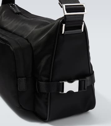 Large leather-trimmed shoulder bag | Prada