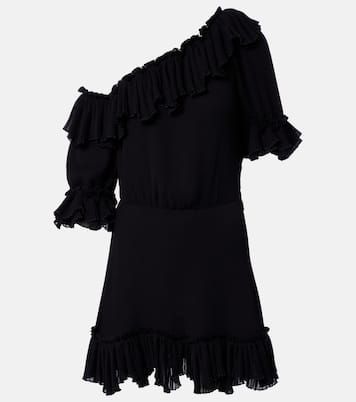 Ruffled silk crepon minidress | Saint Laurent