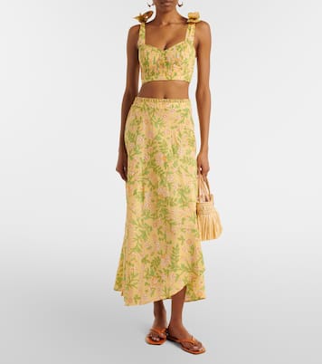 Eva floral cotton midi skirt | Poupette St Barth