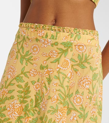 Eva floral cotton midi skirt | Poupette St Barth