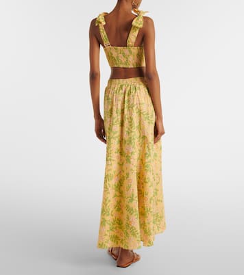 Eva floral cotton midi skirt | Poupette St Barth