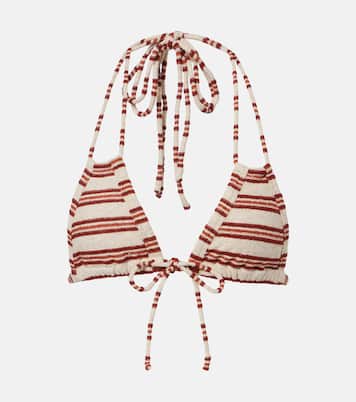 Euro striped triangle bikini top | Montce