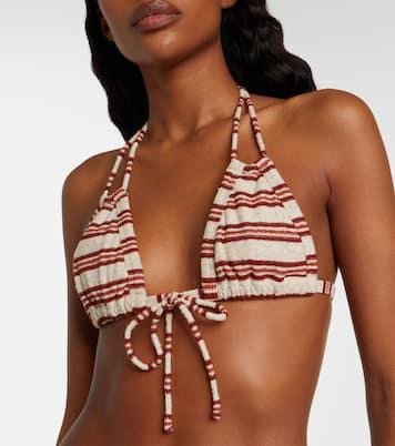 Euro striped triangle bikini top | Montce