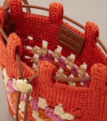 Paula's Ibiza crochet raffia pouch with strap | Loewe