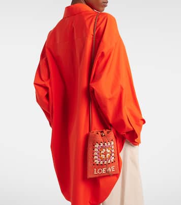 Paula's Ibiza crochet raffia pouch with strap | Loewe