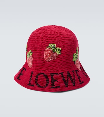 Strawberry beaded bucket hat | Loewe