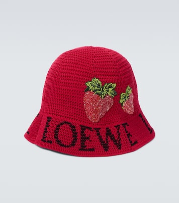 Strawberry beaded bucket hat | Loewe