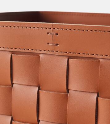 Mondina Large woven leather basket | Giobagnara
