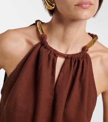 Janet linen-blend top  | ViX Paula Hermanny