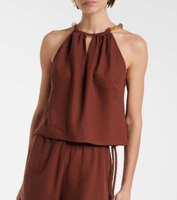 Janet linen-blend top  | ViX Paula Hermanny