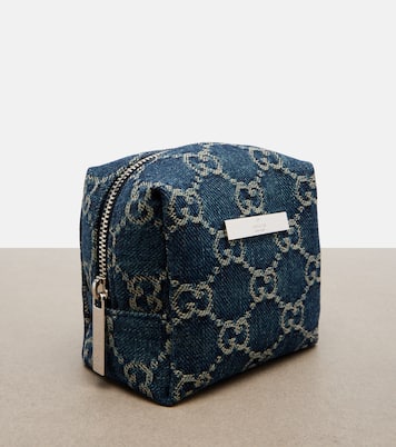 Neceser Gucci Essence Classic Mini de denim con GG | Gucci