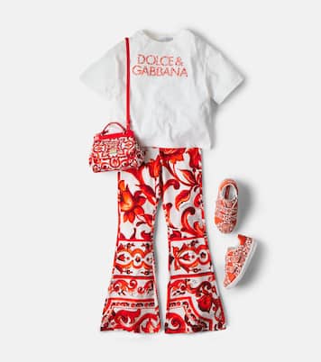 Bedruckte Schlaghose aus Jersey | Dolce&Gabbana Kids