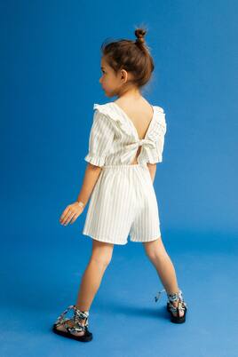 Classic cotton and linen striped playsuit | The New Society