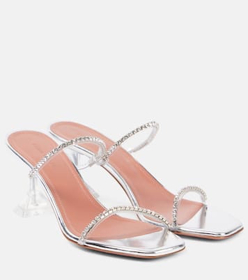 Verzierte Sandalen Gilda mit Metallic-Leder | Amina Muaddi