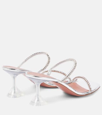 Verzierte Sandalen Gilda mit Metallic-Leder | Amina Muaddi