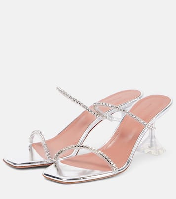 Verzierte Sandalen Gilda mit Metallic-Leder | Amina Muaddi