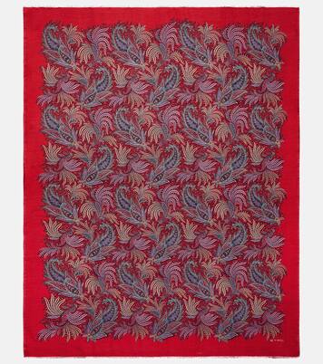 Paisley and checked wool throw | Etro