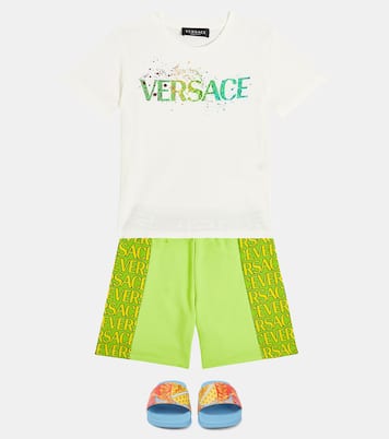 Versace Allover cotton jersey shorts | Versace Kids