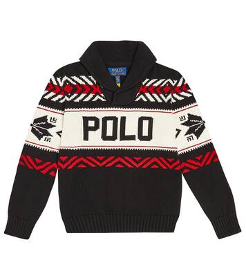 Logo intarsia cotton sweater | Polo Ralph Lauren Kids