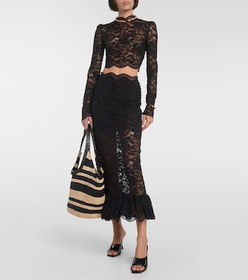 Midirock aus Spitze | Rabanne