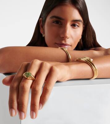 Ring Timo aus 18kt Gelbgold mit Diamanten und Tsavorit | Marina B