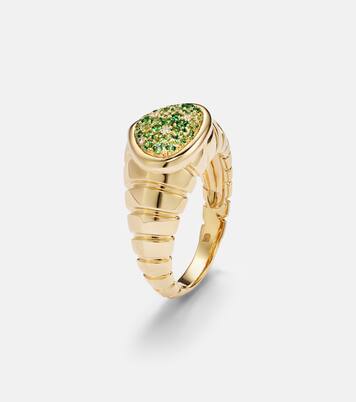 Ring Timo aus 18kt Gelbgold mit Diamanten und Tsavorit | Marina B