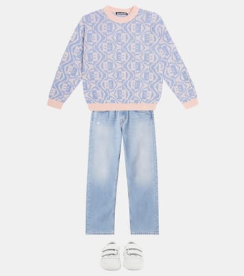 Face wool and cotton sweater  | Acne Studios Kids