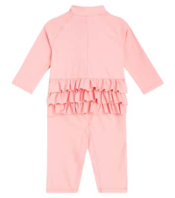Baby Owl ruffled rashguard swimsuit | Mini Rodini