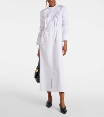 Pleated cotton shirt dress | Jil Sander