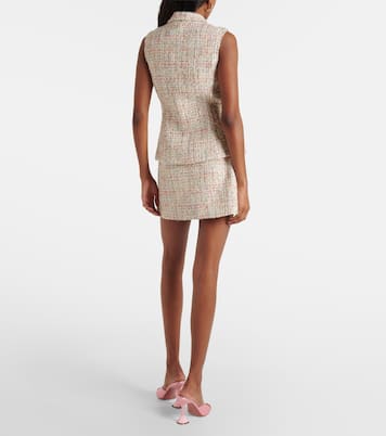 Vestido corto de bouclé adornado | Self-Portrait