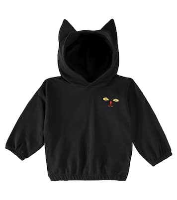 Cat Ears cotton jersey hoodie | Mini Rodini