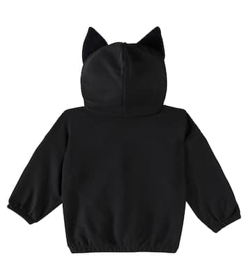 Cat Ears cotton jersey hoodie | Mini Rodini
